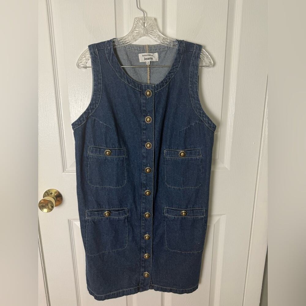 Reformation Tropez Denim Mini Dress 12 - Picture 2 of 9